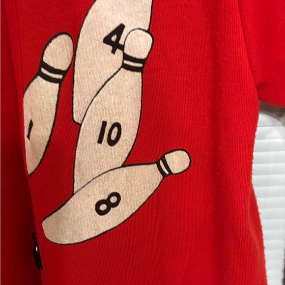 Blair Red Cardigan with Bowling Design - Picture 4 of 8